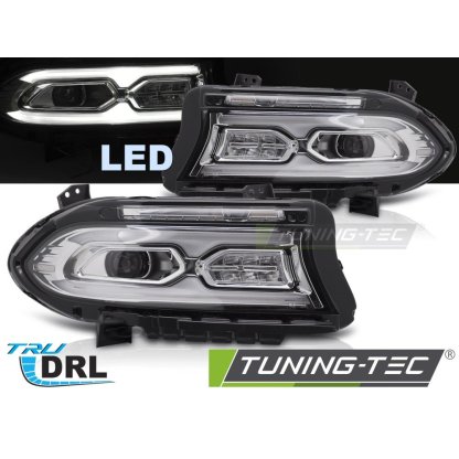 Přední světla FULL LED pro DODGE CHARGER 2014-2023 chrom