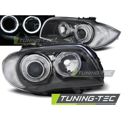 Přední světla LED Angel Eyes BMW 1 E81/E87 04-07 šedá