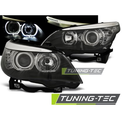 Přední světla LED Angel Eyes BMW 5 E60/E61 sed/tour 03-07 černá