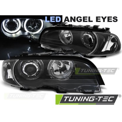 Přední světla LED Angel eyes BMW E46 coupe/cabrio 99-03 černá