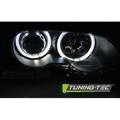 Přední světla LED Angel eyes BMW E46 coupe/cabrio 99-03 černá