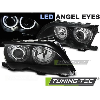 Přední světla LED Angel eyes BMW E46 sedan/touring 01-05 černá