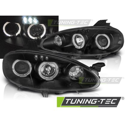 Přední světla LED, angel eyes, Mazda MX5 01-05 černá