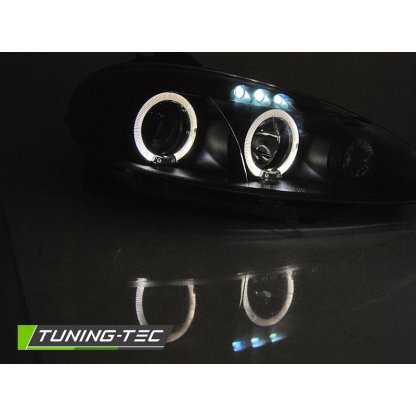 Přední světla LED, angel eyes, Mazda MX5 01-05 černá