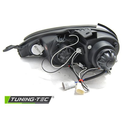 Přední světla LED, angel eyes, Mazda MX5 01-05 černá