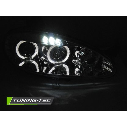 Přední světla LED, angel eyes, Mazda MX5 01-05 chromová