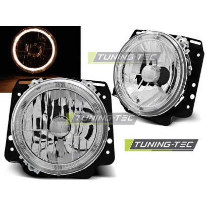 Přední světla LED angel eyes VW Golf II / 2 chromová