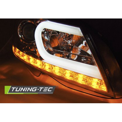 Přední světla LED blinkr TubeLights Mercedes-Benz C W204 11-14 chrom
