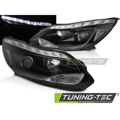 Přední světla LED pro Ford Focus MK3 11-14 černé