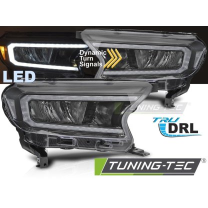 Přední světla LED pro FORD RANGER V 2016-2022 černá