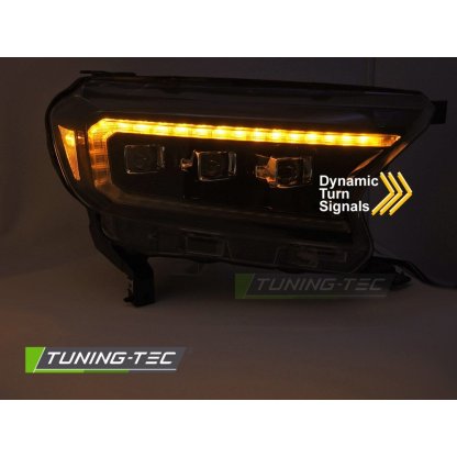 Přední světla LED pro FORD RANGER V 2016-2022 černá