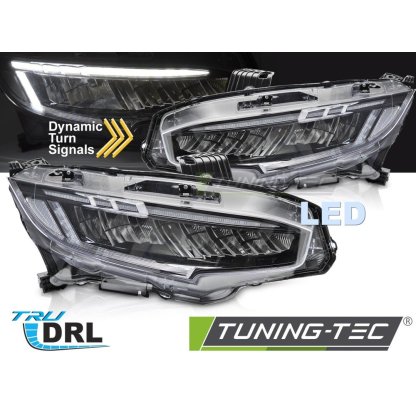 Přední světla LED pro HONDA CIVIC X 2016-2021 černá