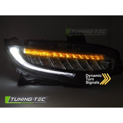 Přední světla LED pro HONDA CIVIC X 2016-2021 černá