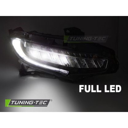 Přední světla LED pro HONDA CIVIC X 2016-2021 černá