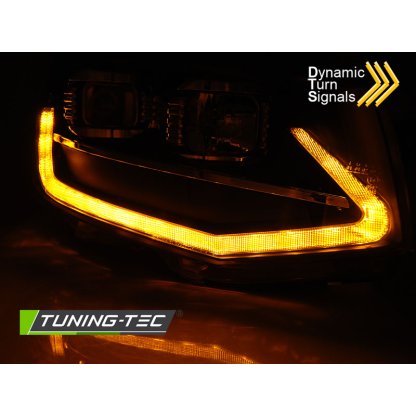 Přední světla LED s denními světly, LED dynamickým blinkrem pro VW T6 09-15 černá