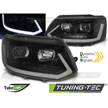 Přední světla LED s denními světly VW T5 09-14 s dynamickým LED blinkrem černá