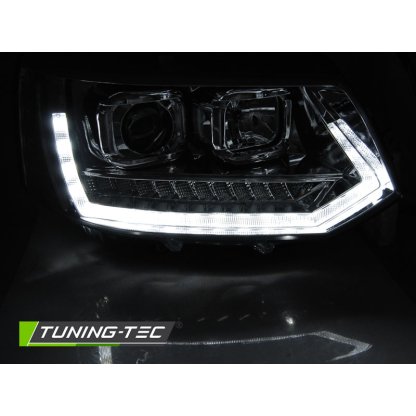 Přední světla LED s denními světly VW T5 09-14 s dynamickým LED blinkrem, chromová
