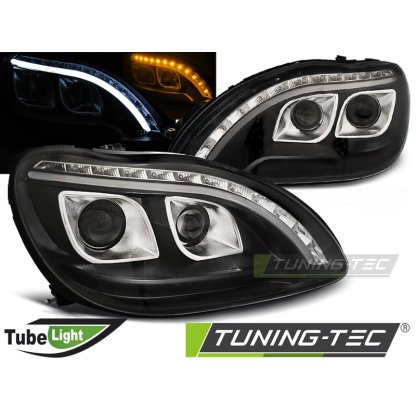 Přední světla LED TubeLight Mercedes-Benz S W220 98-05 černá
