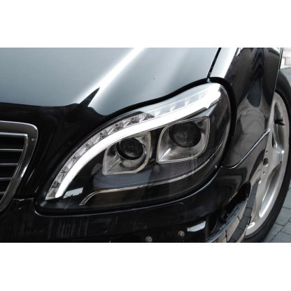 Přední světla LED TubeLight Mercedes-Benz S W220 98-05 černá