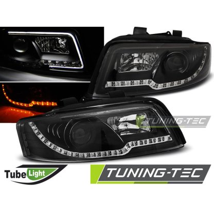Přední světla LED TubeLights AUDI A4 B6 00-04 černá
