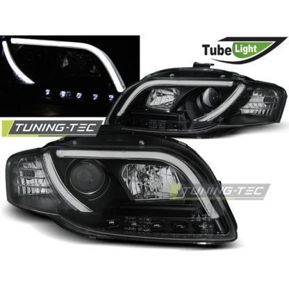 Přední světla LED TubeLights Audi A4 B7 04-08 černá