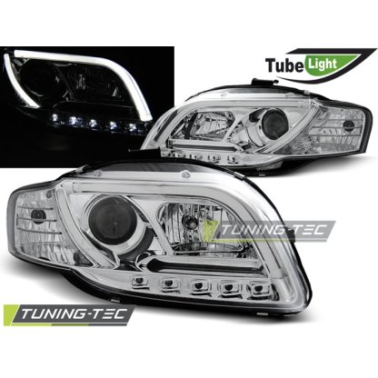 Přední světla LED TubeLights Audi A4 B7 04-08 chrom