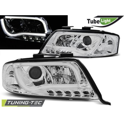 Přední světla LED TubeLights Audi A6 C5 01-05 chrom