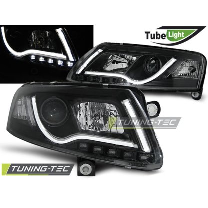 Přední světla LED TubeLights Audi A6 C6 4F 04-08 černá