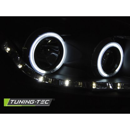 Přední světla s CCFL Angel Eyes a LED Ford Focus II 08-10 černá