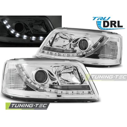 Přední světla s denními světly RL VW T5 03-10 chrom