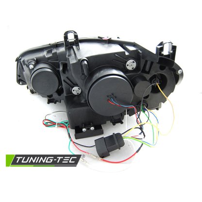 Přední světla s dual LED projektorem, 3D LED Angel Eyes DRL BMW X5 E70 xenon 03-13 černá