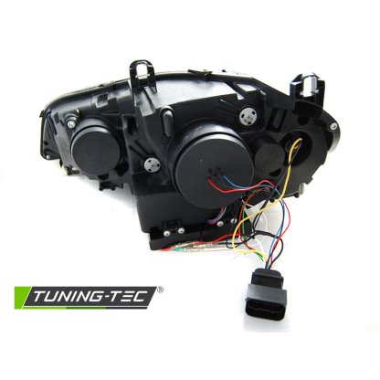 Přední světla s dual LED projektorem, 3D LED Angel Eyes DRL BMW X5 E70 xenon AFS 07-13 černá