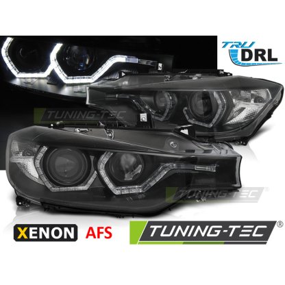 Přední světla s LED Angel Eyes DRL BMW 3 F30/F31 xenon AFS 10-15 černá