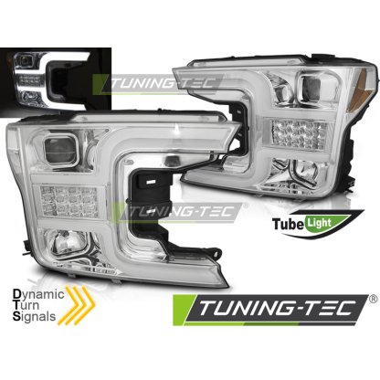 Přední světla s LED bar, LED dynamickým blinkrem Ford F150 MK13 17-20 chromová