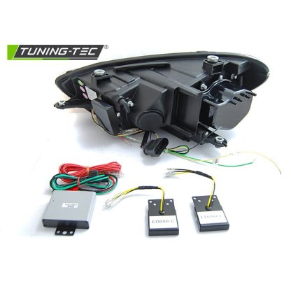 Přední světla s LED denními světly, LED dynamickým blinkrem VW Scirocco 08-14 chromová