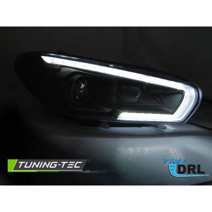 Přední světla s LED denními světly, LED dynamickým blinkrem VW Scirocco 14-17 černá