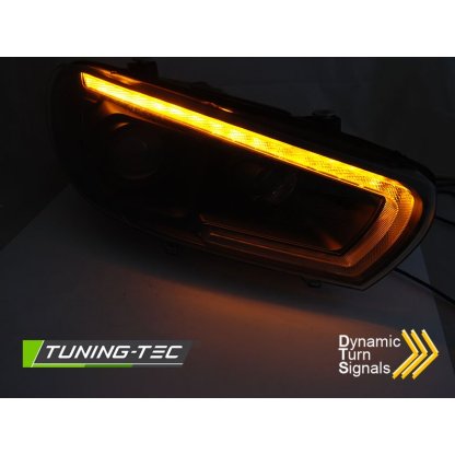 Přední světla s LED denními světly, LED dynamickým blinkrem VW Scirocco 14-17 černá
