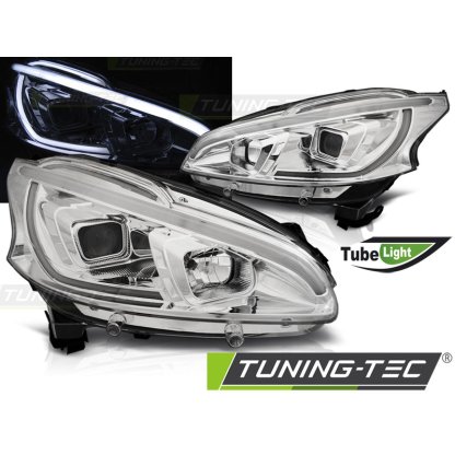 Přední světla s LED denními světly Peugeot 208 12-15 chrom