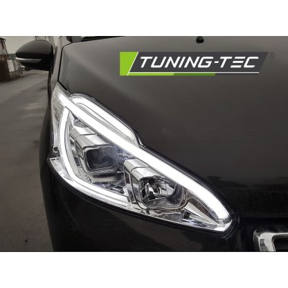Přední světla s LED denními světly Peugeot 208 12-15 chrom