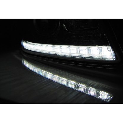 Přední světla s LED denními světly Škoda Octavia II 09-12 černá