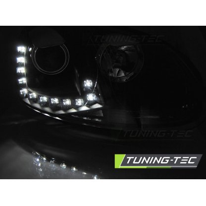 Přední světla s LED denními světly VW Golf 5 03-09 černá