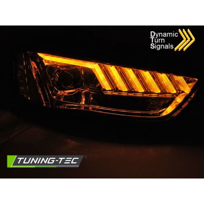 Přední světla s LED dynamickým blinkrem, denní svícení, pro AUDI A4 B8 12-15 xenon chromová