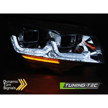 Přední světla s LED dynamickým blinkrem, denní svícení, pro VW T6.1 20- chromová