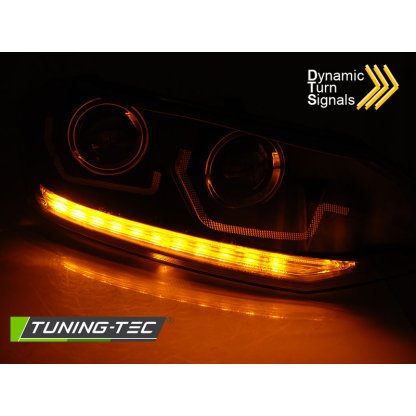 Přední světla s LED dynamickým blinkrem, LED Angel Eyes VW Polo VI 2G 17- černá