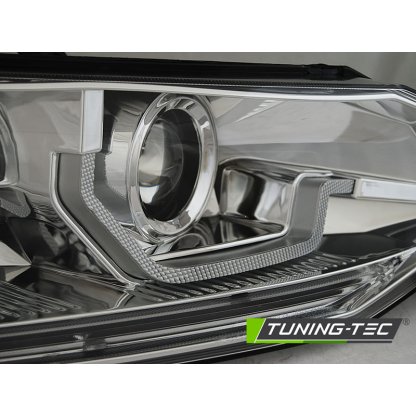 Přední světla s LED dynamickým blinkrem, LED Angel Eyes VW Polo VI 2G 17- chromová