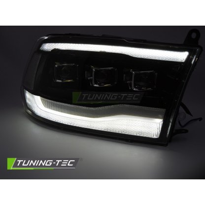 Přední světla s LED dynamickým blinkrem, LED denní světla pro DODGE RAM 1500 2009-2018 černá