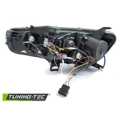 Přední světla s LED dynamickým blinkrem, pro Mitsubishi Lancer 8 (08-16) černá