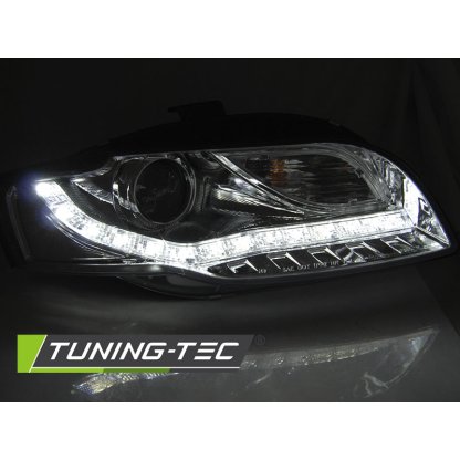 Přední světla s LED, LED blinkr AUDI A4 B7 04-08 chromová