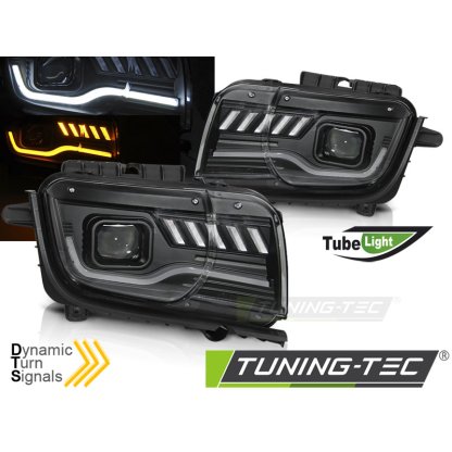 Přední světla s LED, LED dynamickým blinkrem Chevrolet Camaro 09-13 černá