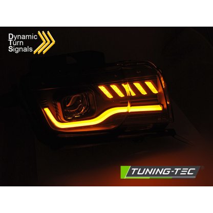 Přední světla s LED, LED dynamickým blinkrem Chevrolet Camaro 09-13 černá